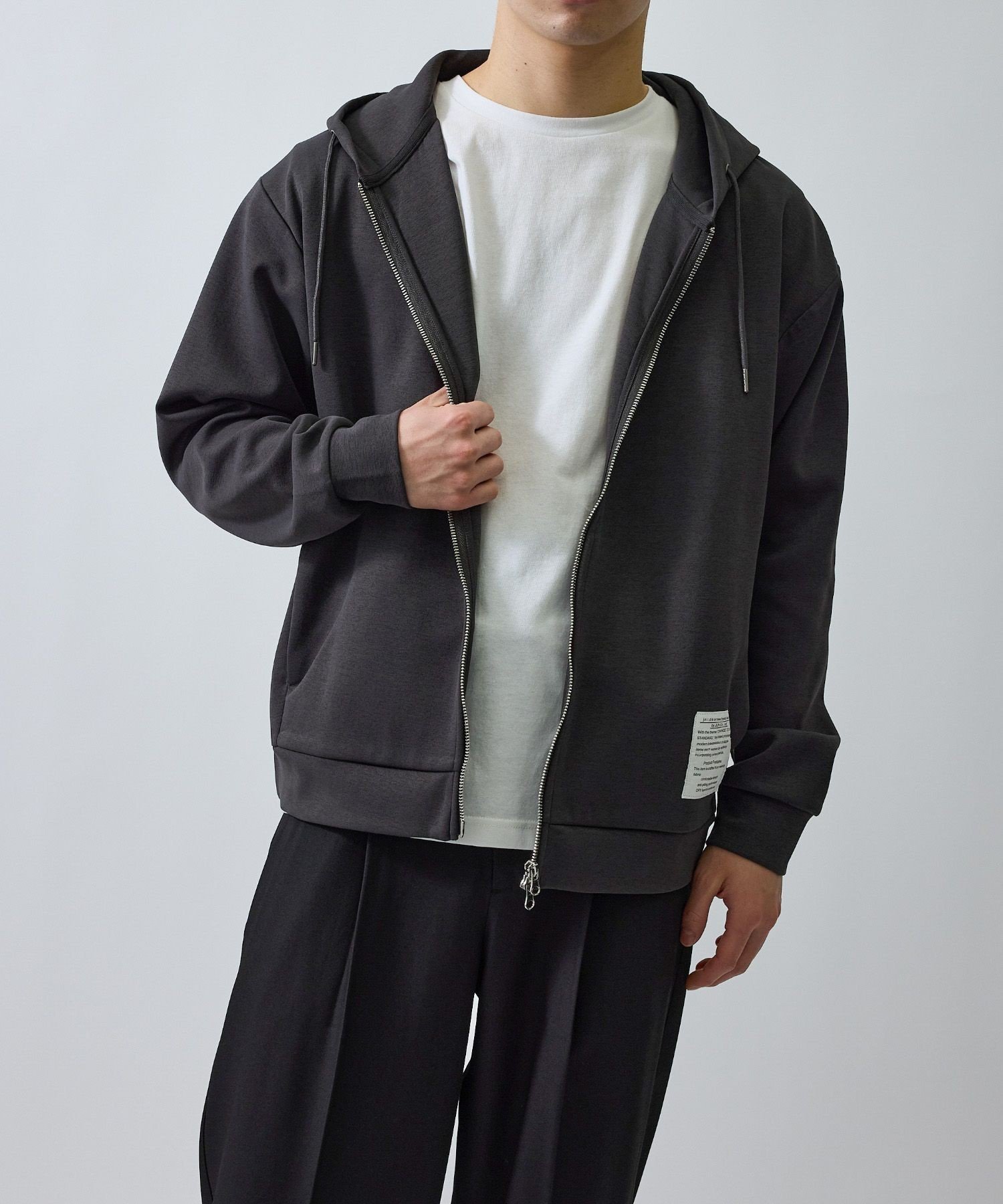 【SALE／16%OFF】j.n.r.d 杢ストレッチダンボールフルジップパーカー ジュン スタンダード ピックス トップス パーカー・フーディー ホワイト パープル グレー【送料無料】