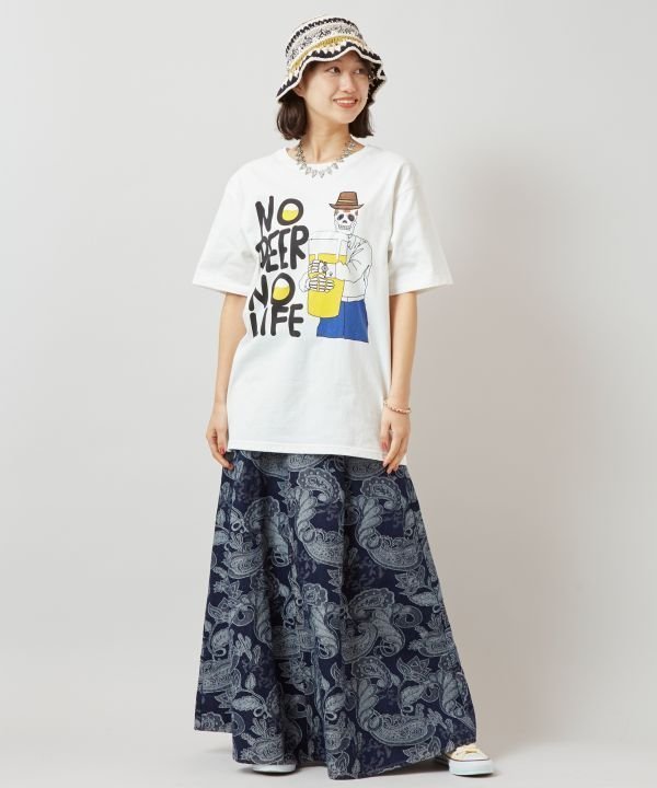チャイハネ 【チャイハネ】ノビノラメンズTシャツ【Amina×grn×横浜ビール】 アミナコレクション トップス カットソー・Tシャツ イエロー ホワイト