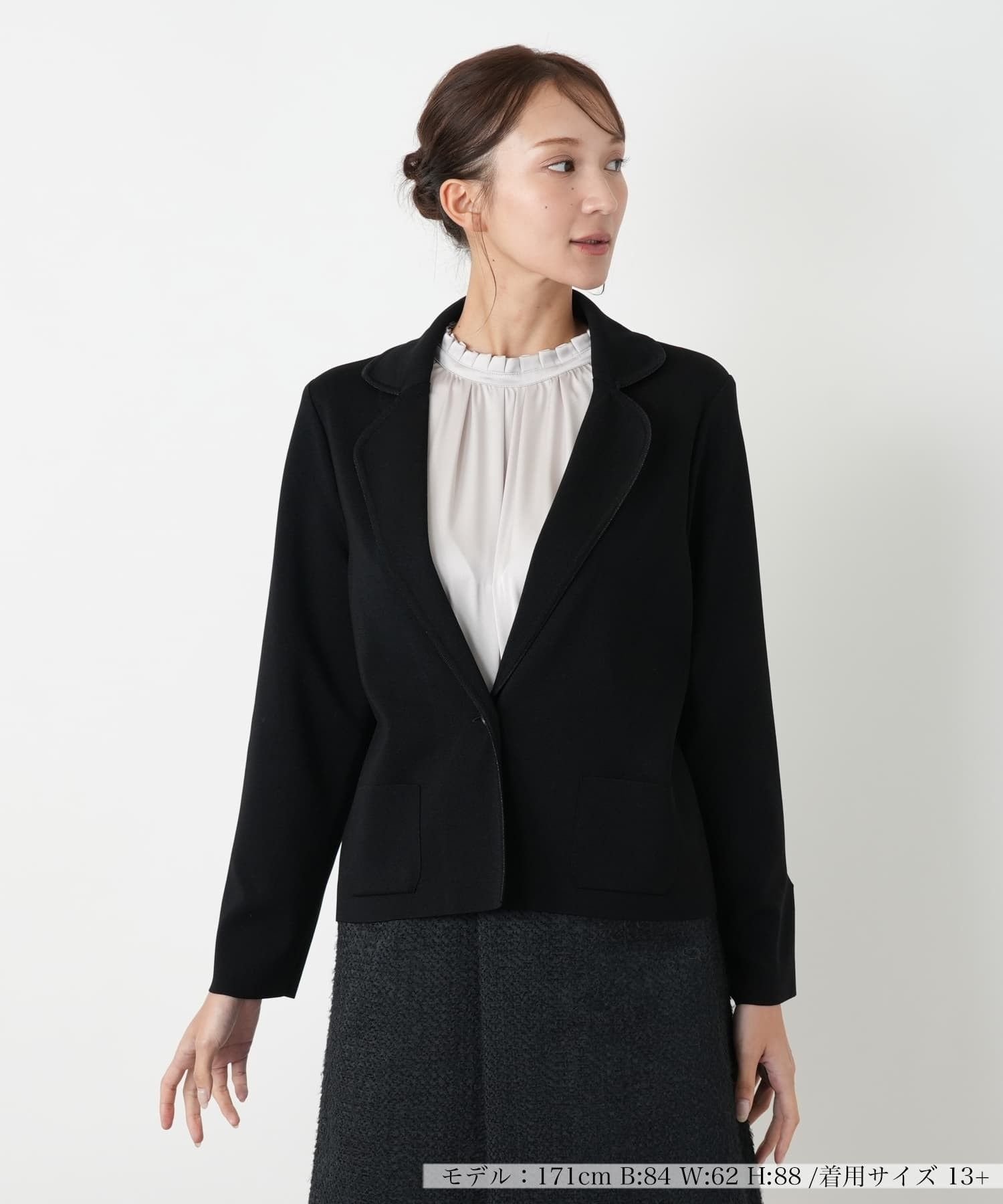 Leilian PLUS HOUSE ブレザー【BOURGE】 レリアン プラスハウス ジャケット・アウター テーラードジャケット・ブレザー ブラック