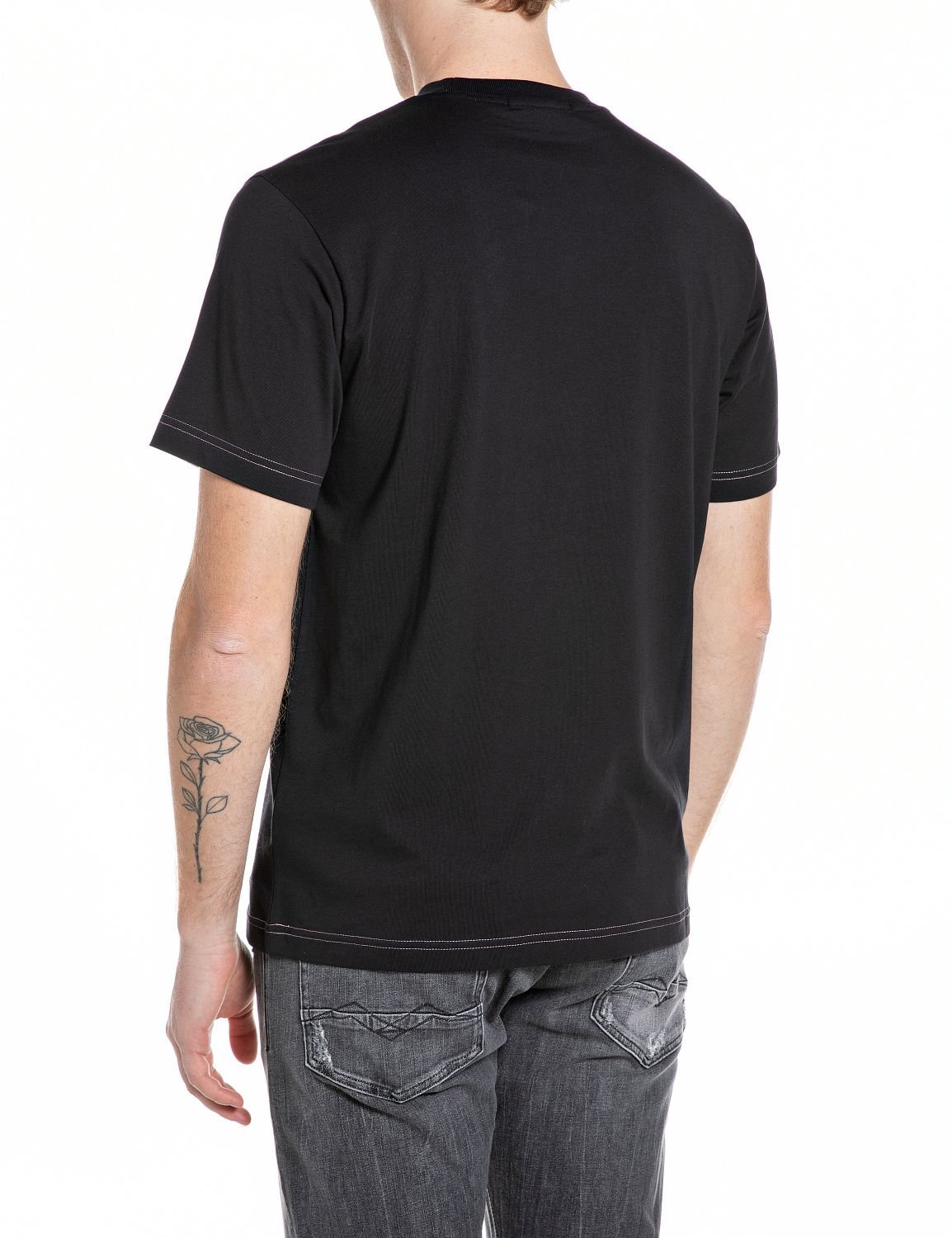 【SALE／10%OFF】REPLAY ヘビーコットンジャージーVENICE Tシャツ リプレイ トップス カットソー・Tシャツ ブラック【送料無料】