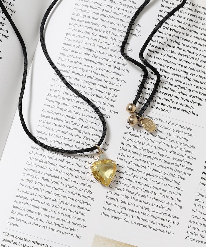 Junco Paris 別注 ガラスハートネックレス フリークスストア アクセサリー・腕時計 ネックレス ホワイト イエロー【送料無料】