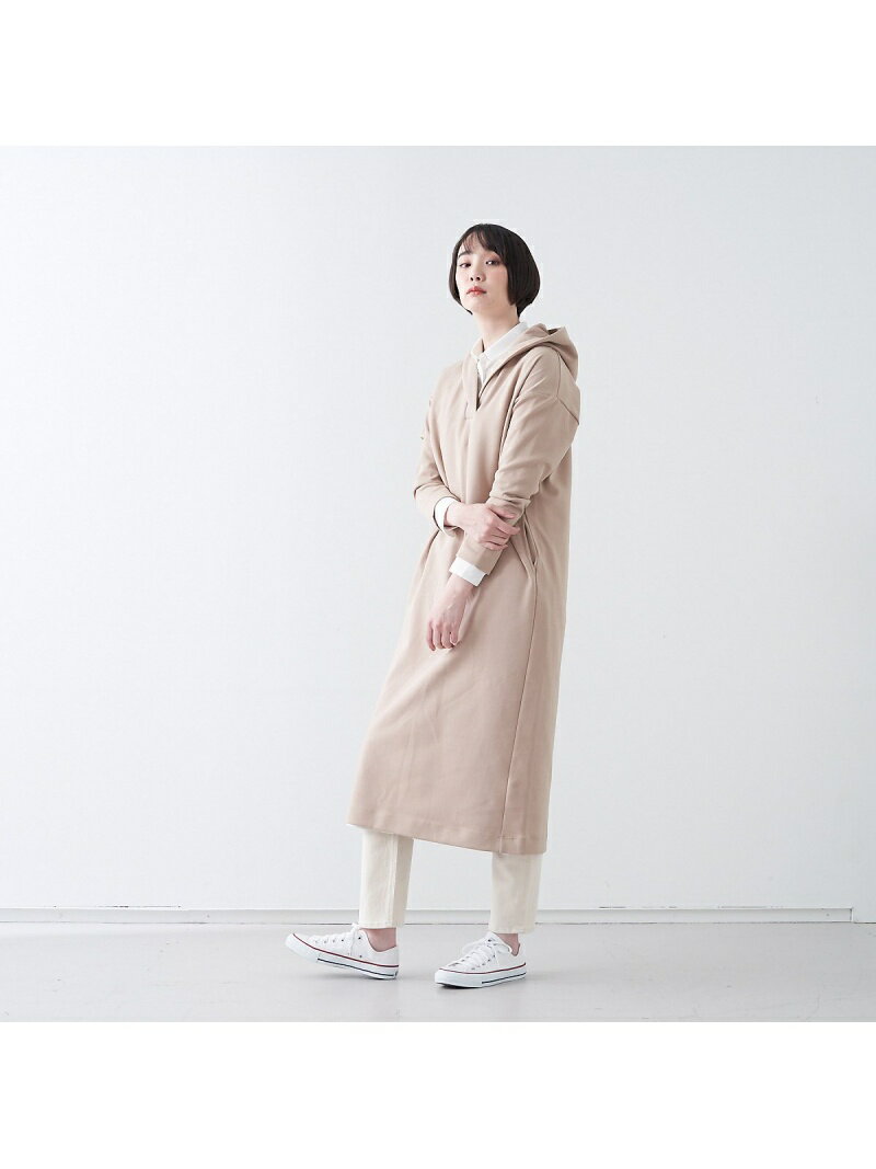 【SALE／40%OFF】collex ダンボールニット パーカーロングワンピース コレックス ワンピース・ドレス シャツワンピース グレー【送料無料】 2
