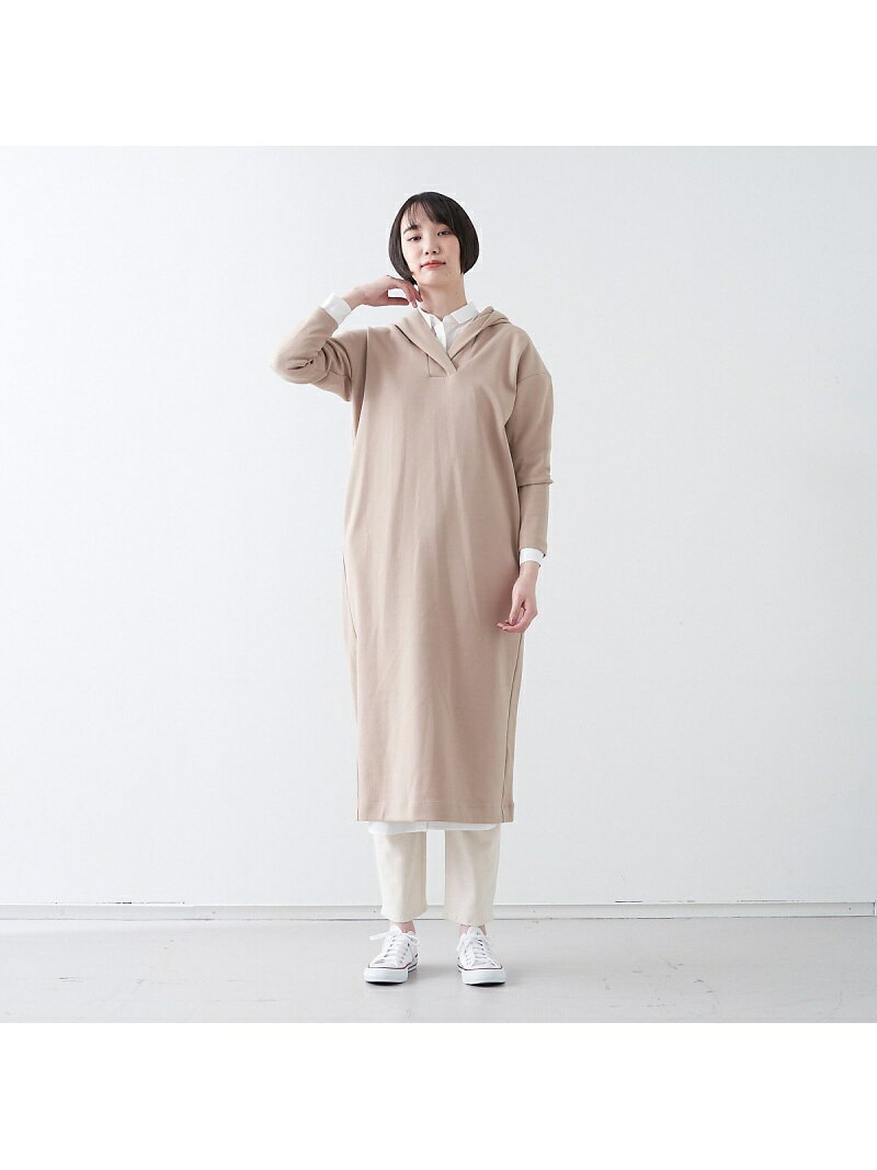 【SALE／40%OFF】collex ダンボールニット パーカーロングワンピース コレックス ワンピース・ドレス シャツワンピース グレー【送料無料】 3