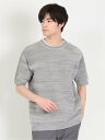 m.f.editorial クルーネック半袖ニット&Tシャツ アンサンブル タカキュー トップス アンサンブル ネイビー グレー グリーン