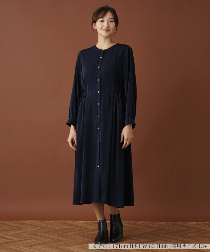 【SALE／51%OFF】Leilian PLUS HOUSE バンドカラーシャツワンピース レリアン　プラスハウス ワンピー..