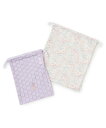 【SALE/20%OFF】petit main ワンポイント巾着2P ナルミヤオンライン 財布・ポーチ・ケース ポーチ パープル ネイビー