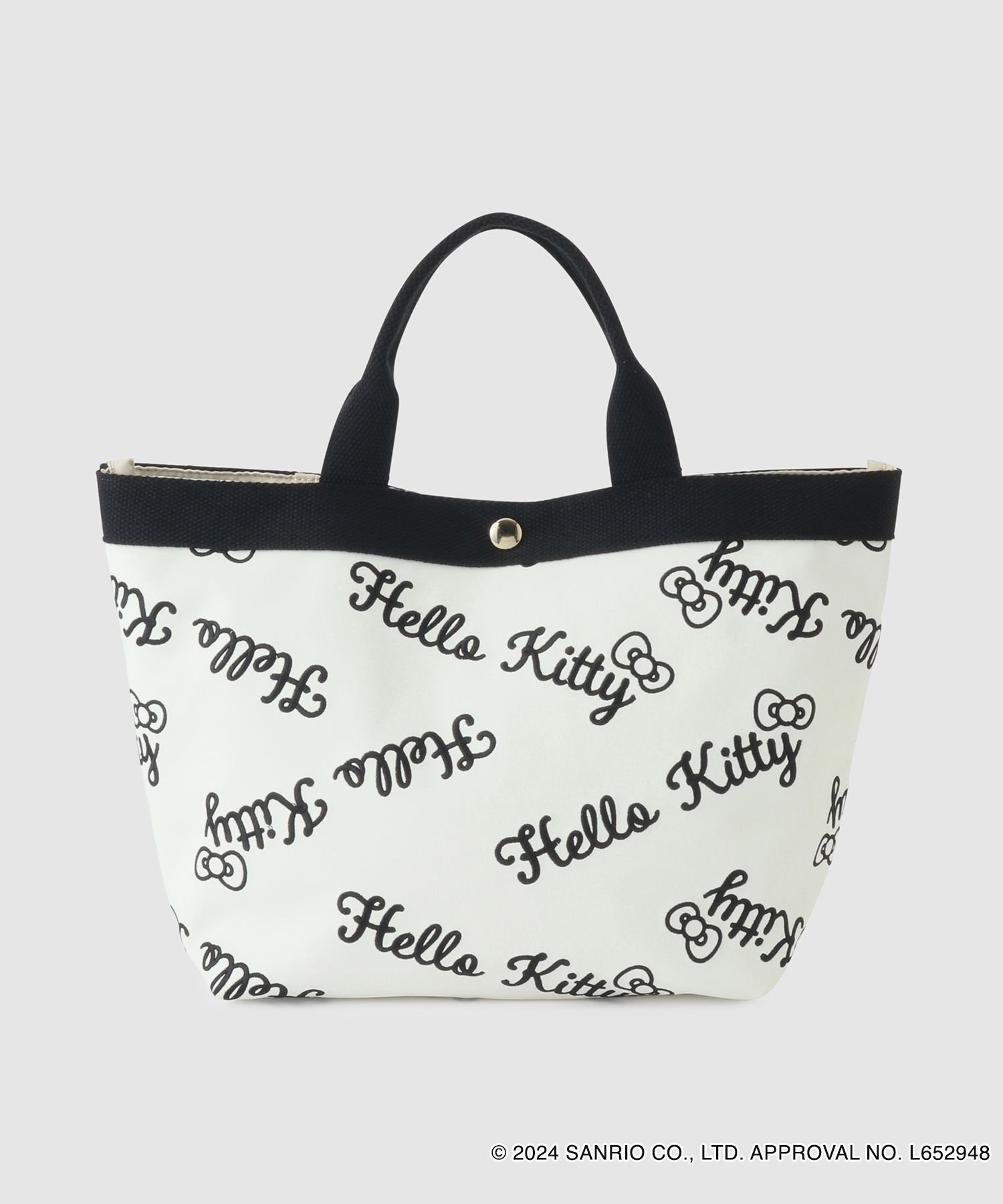 【SALE／50%OFF】ROPE' 【一部店舗限定】HELLO KITTY トートバックMedium ロペ バッグ トートバッグ ホワイト ブラック【送料無料】