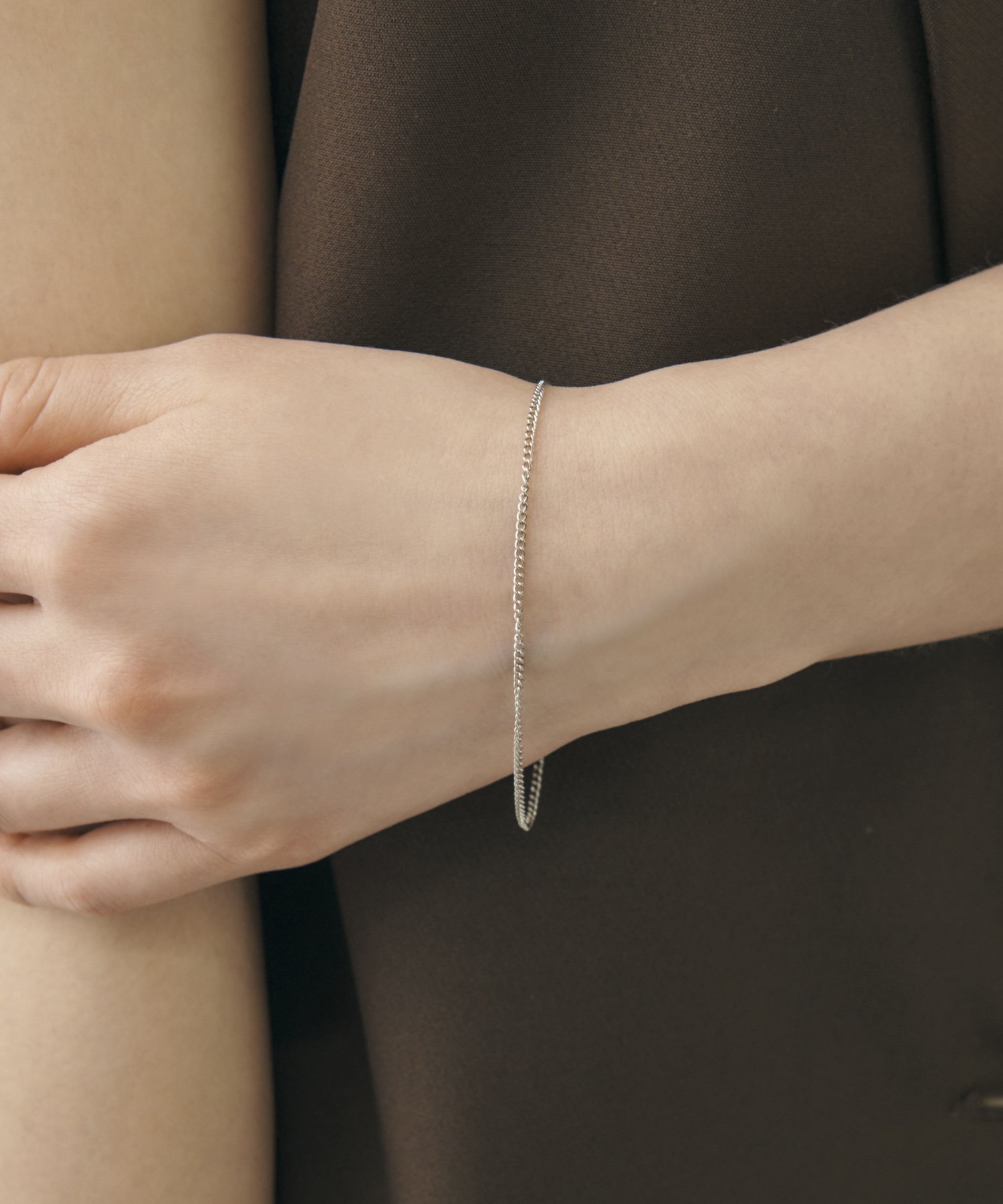 GOLDY カーブ チェーン ステンレス ブレスレット ゴールディ アクセサリー・腕時計 ブレスレット・バングル シルバー ゴールドのサムネイル