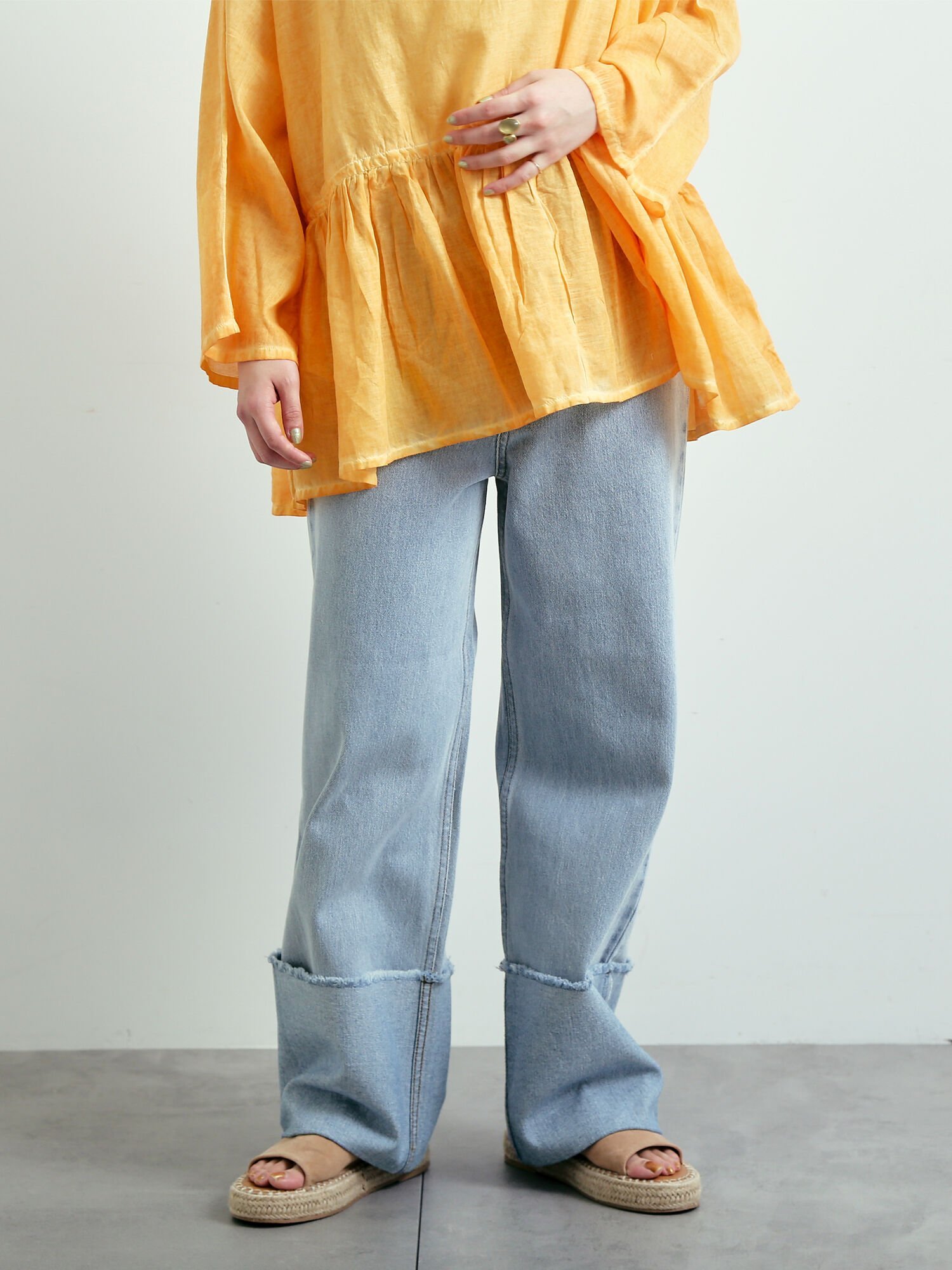 SM2 デニムロールアップパンツ サマンサモスモス パンツ その他のパンツ ブルー ネイビー