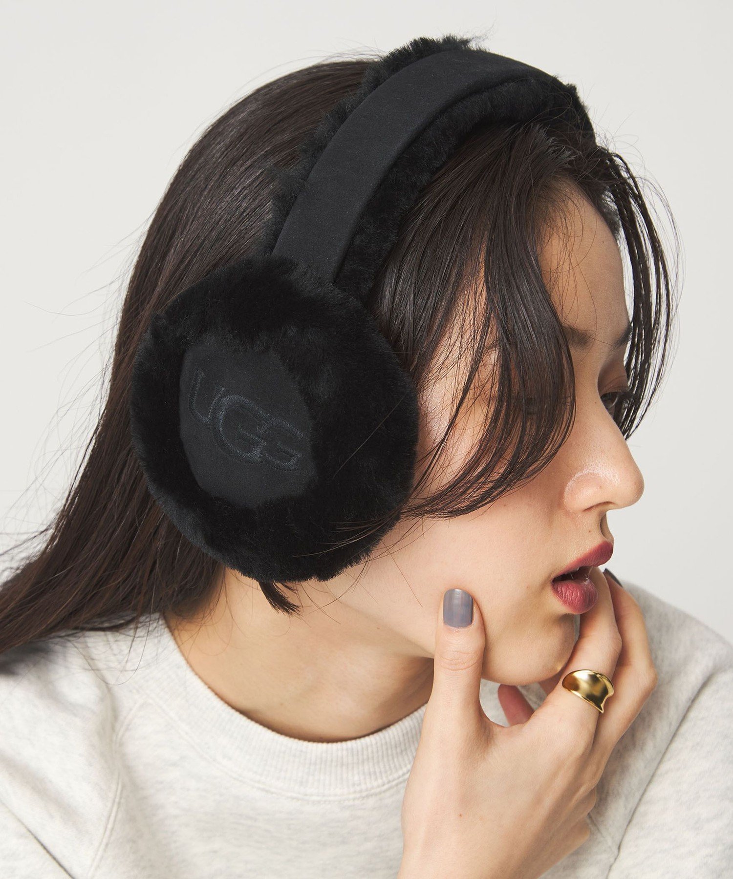 UNITED ARROWS green label relaxing ＜UGG＞ エンブロイダリー イヤマフ / イヤーマフ ユナイテッドアローズ グリーンレーベルリラクシング ファッション雑貨 イヤーマフ ブラック ブラウン【送料無料】