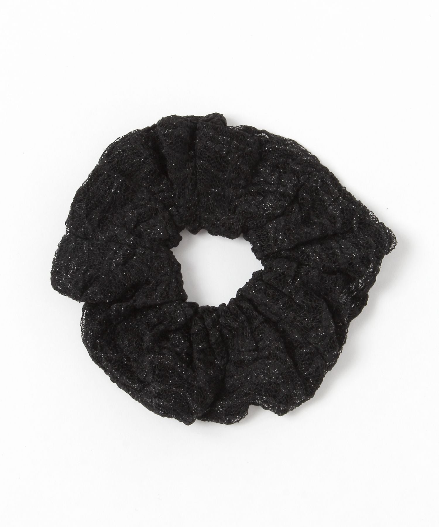 GLOBAL WORK ラメ刺繍シュシュ/663248 グローバルワーク ヘアアクセサリー ヘアゴム グレー ブラック