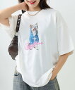 PUBLUX パーカーDOG アニマルプリントTシャツ 限定展開 フリークスストア トップス カットソー Tシャツ ホワイト グレー ピンク【送料無料】