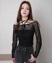 【SALE/40%OFF】LIP SERVICE ベアセットストラップオフショルレーストップス リップサービス トップス カットソー・Tシャツ ホワイト ブラック【送料無料】