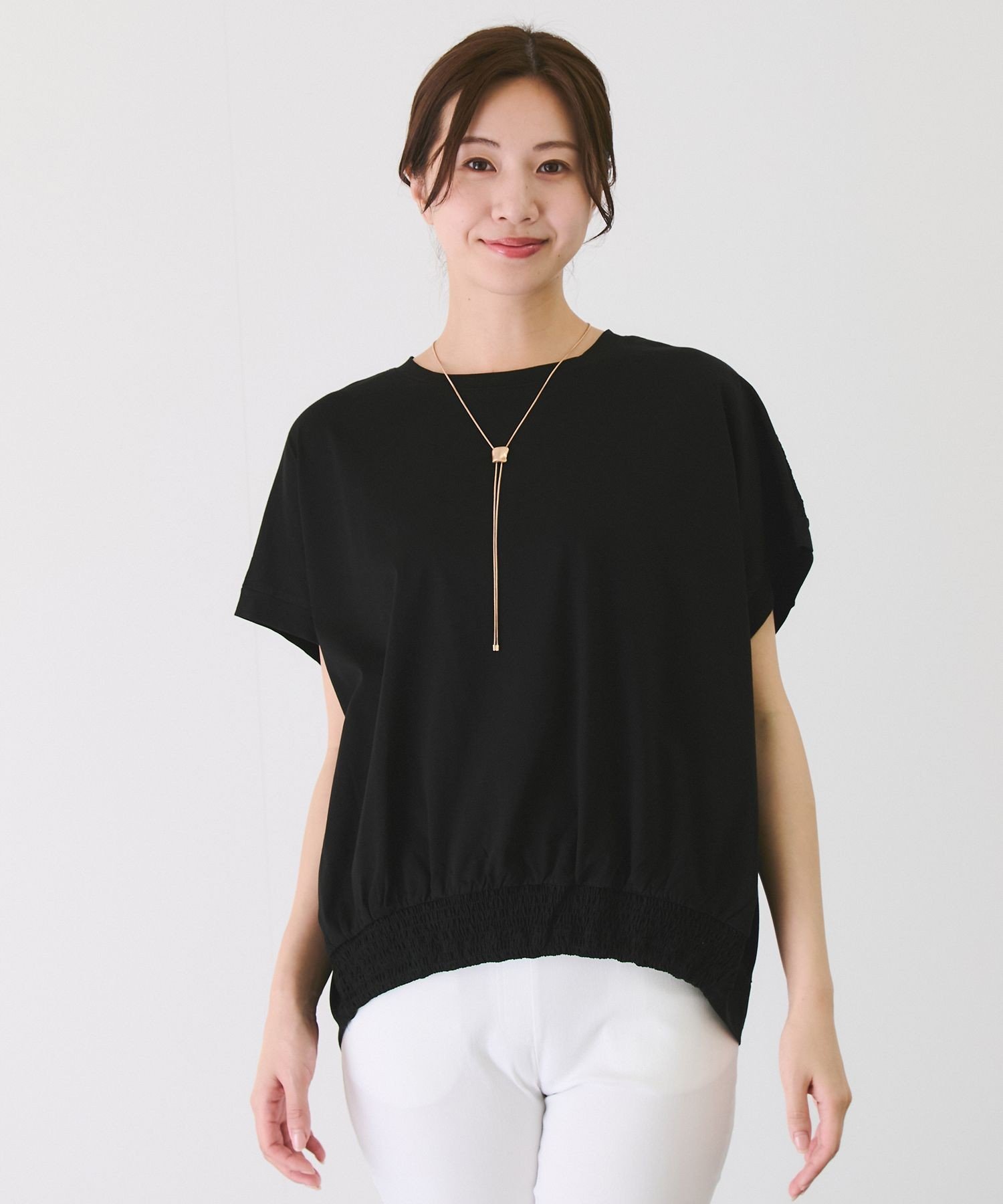 JAYRO バックギャザープルオーバー ジャイロ トップス カットソー・Tシャツ ブラック ブルー ホワイト