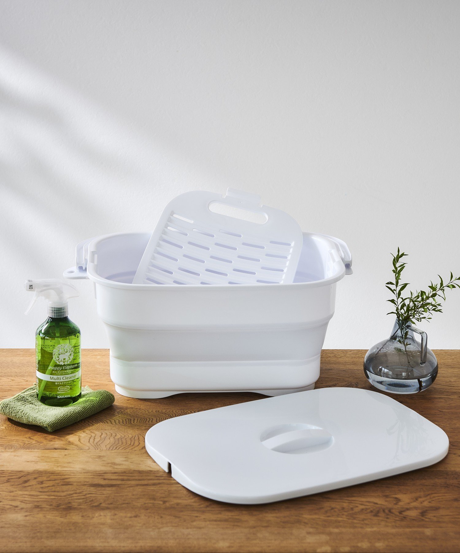 BACKYARD FAMILY 折りたためる つけ置き洗いバケツ NEO ローラ インテリア・生活雑貨 その他のインテリア・生活雑貨 グレー ホワイト【送料無料】