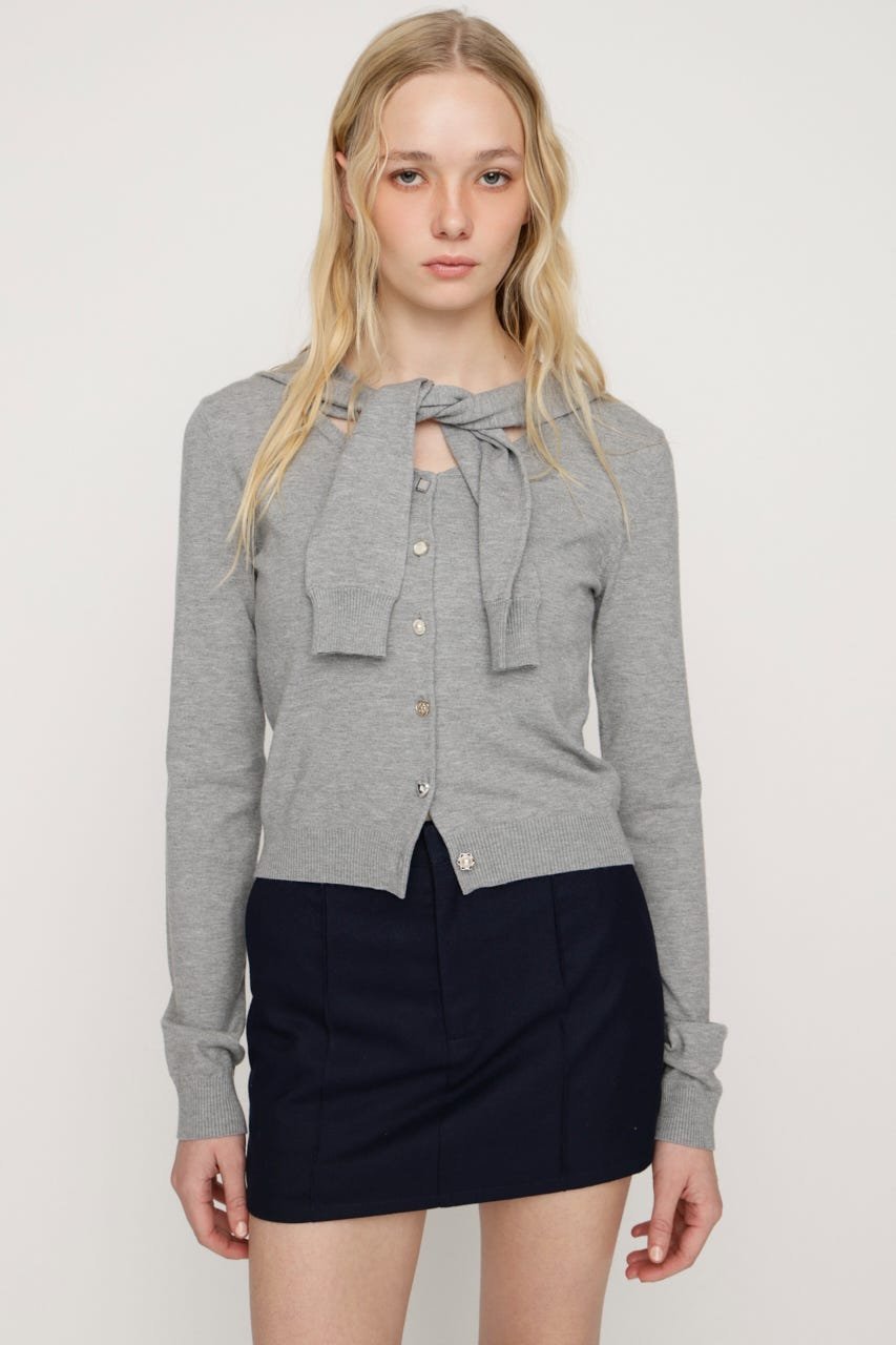 SLY SAILOR TIE KNIT トップス スライ トップス ニット ブラック グリーン グレー