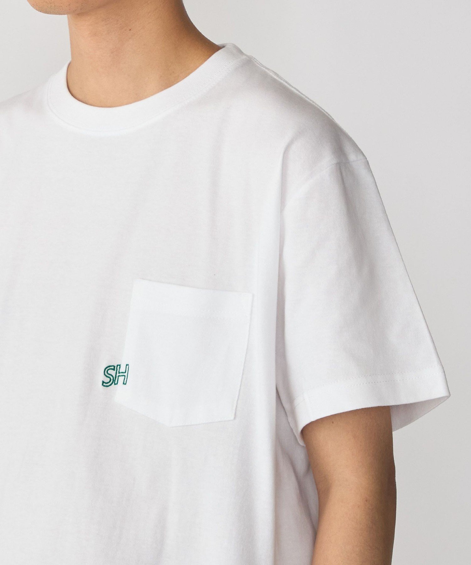 MEN 【WEB限定】SHIPS: エンブロイダリー SHロゴ ポケット Tシャツ シップス トップス カットソー・Tシャツ ホワイト ピンク ブラック ネイビー