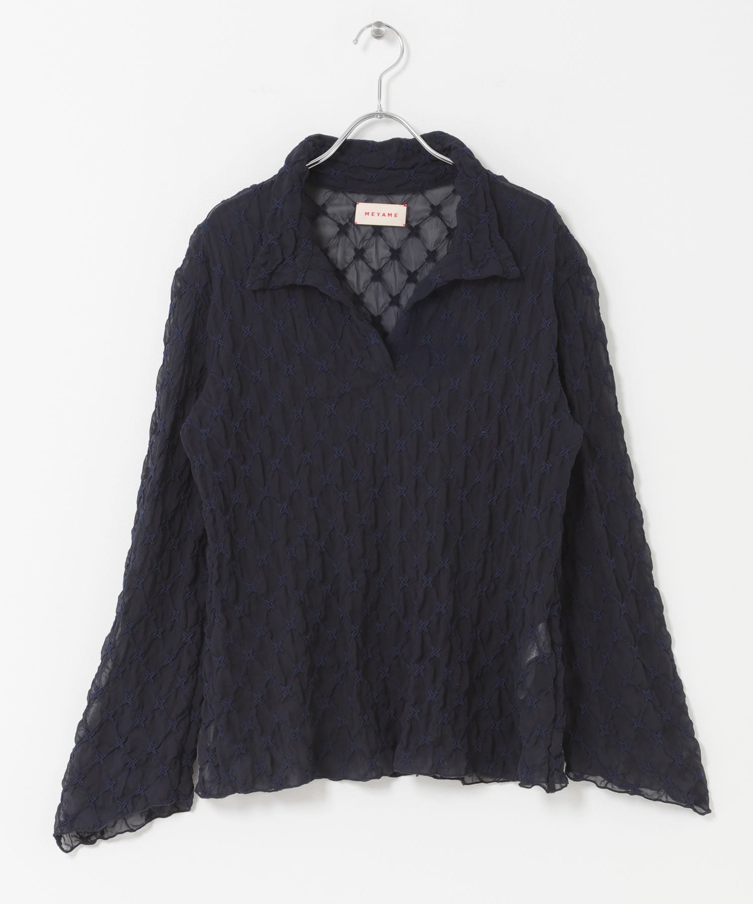 MEYAME LACE SKIPPER BLOUSE アーバンリサーチドアーズ トップス シャツ・ブラウス ブラック ネイビー