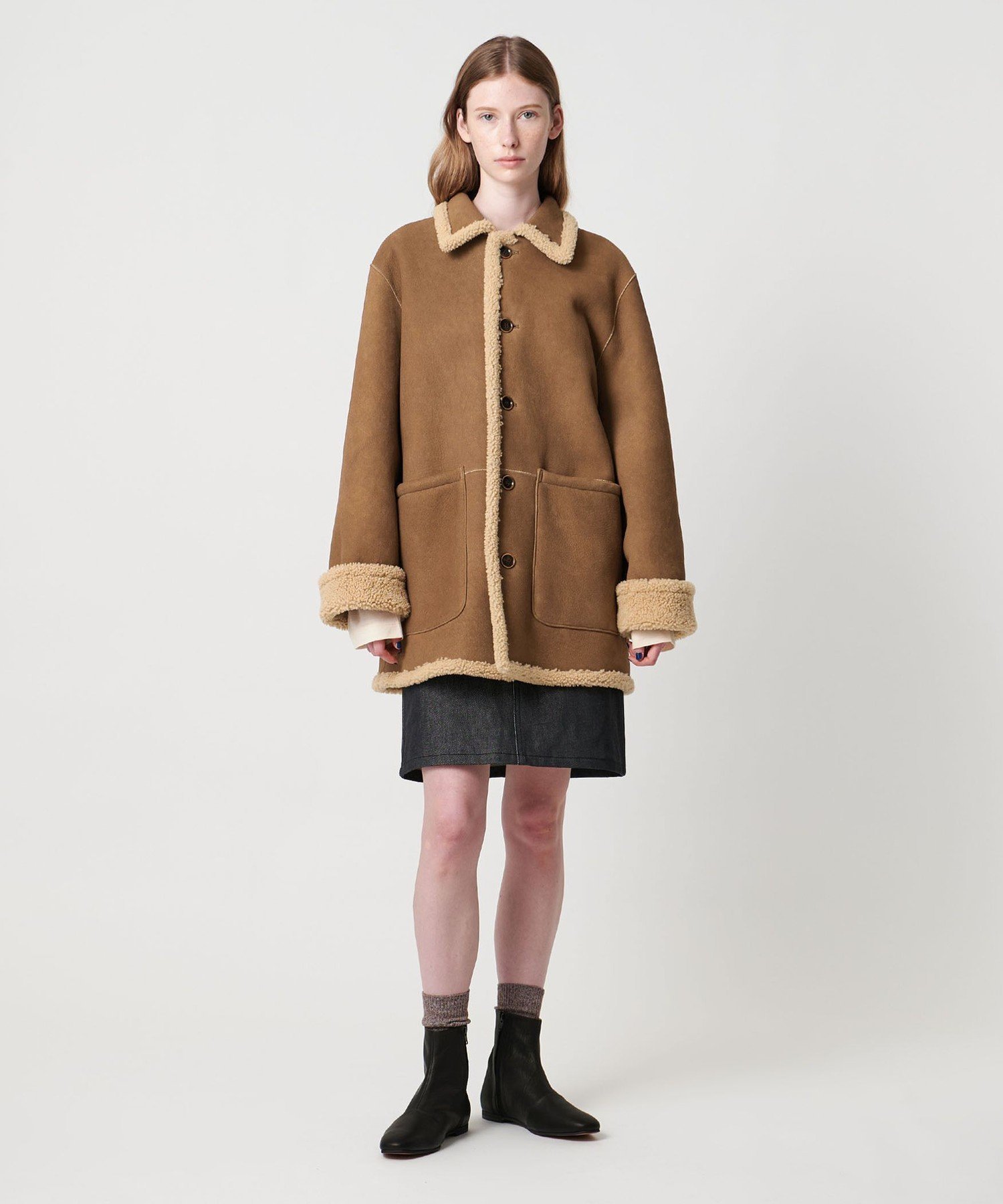 Steven Alan ＜Steven Alan＞ムートン リバーシブル ブルゾン ユナイテッドアローズ アウトレット ジャケット・アウター ムートンコート ブラウン