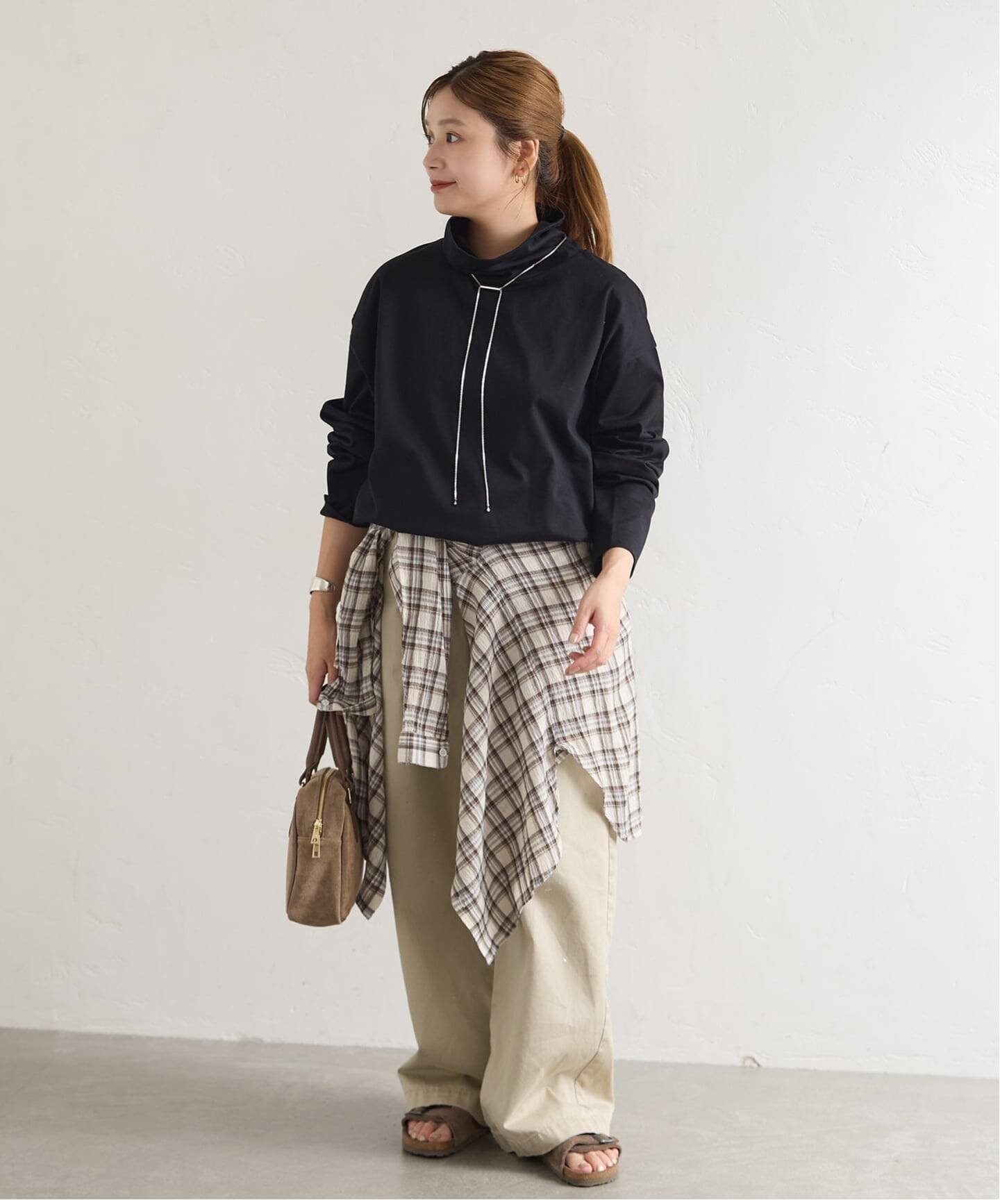 JOURNAL STANDARD 【ARCHIVE STANCE/アーカイブスタンス】 Highneck long sleeve Tee ジャーナル スタンダード トップス カットソー・Tシャツ ブラック ホワイト