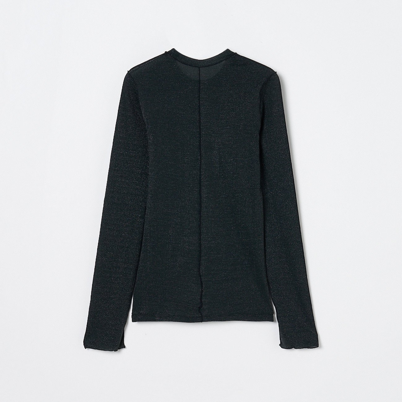 HAKUJI SHINY RIB LONG SLEEVE PULLOVER エリオポール トップス カットソー・Tシャツ ブラック ブラウン