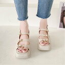 【SALE/30%OFF】Aimoon 韓国 厚底 ヒールサンダル レディース ミニミニストア シューズ・靴 サンダル ホワイト ブラウン ブラック