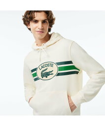 ラコステ パーカー メンズ 【SALE／40%OFF】LACOSTE モノグラムレイヤードオーバルロゴスウェットフーディー ラコステ トップス パーカー・フーディー ホワイト グレー【送料無料】