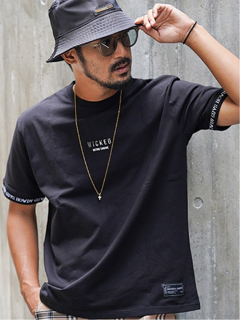 Retro Engine Retro Engine/(M)H.F WICKED TEE アダムスジャグラー トップス カットソー・Tシャツ ブラック ホワイト