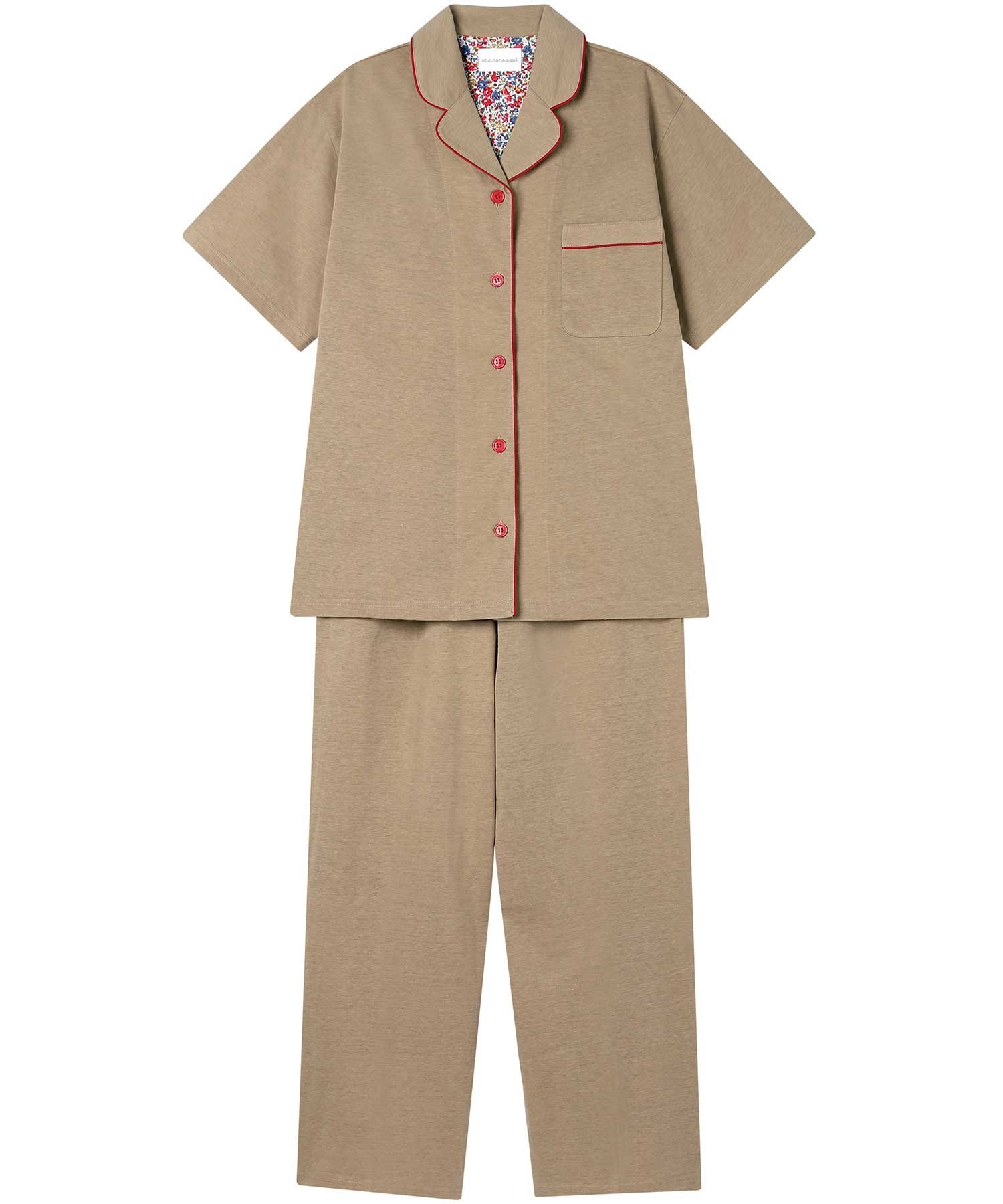 une nana cool 【綿混】アルティメットエアー天竺半袖パジャマ MADE WITH LIBERTY FABRIC ウンナナクール インナー・ルームウェア パジャマ ネイビー グレー ベージュ【送料無料】