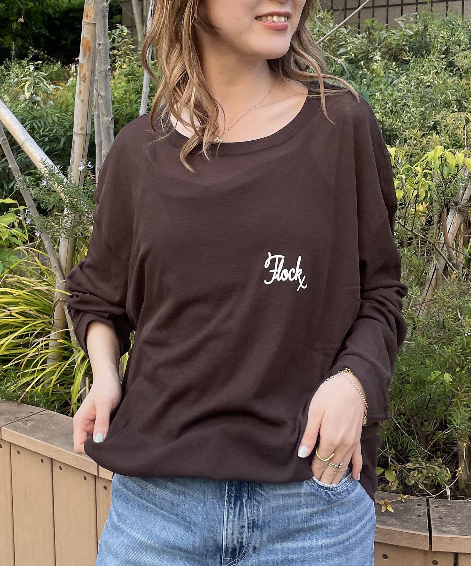 Rouge vif la cle 【ST.JOHNS 3RD CLUB/セントジョンズサードクラブ】シアーロゴロン ルージュ・ヴィフ ラクレ トップス カットソー・Tシャツ グレー