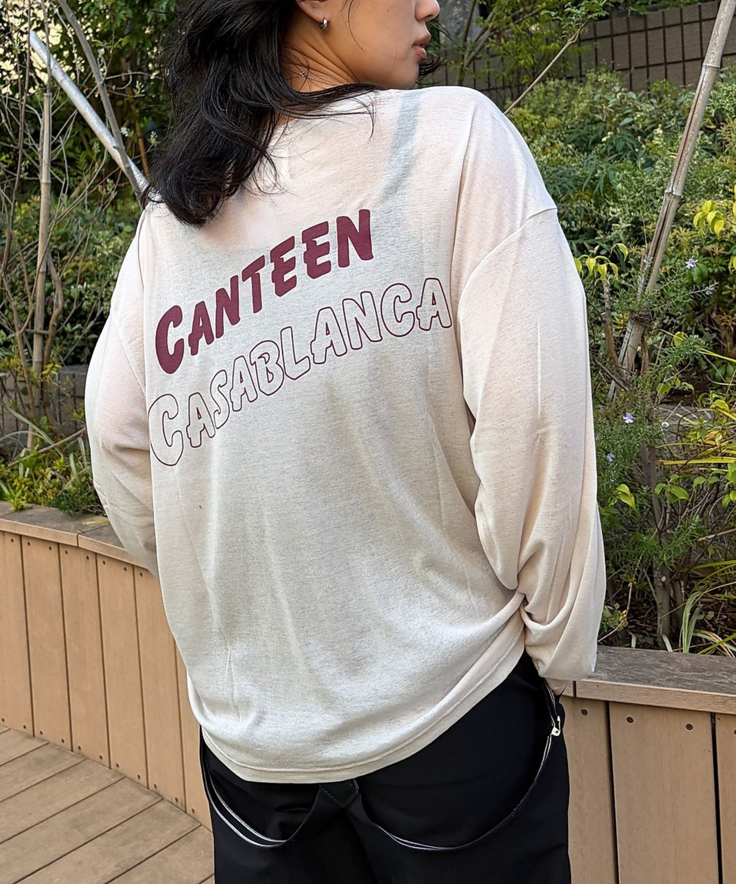Rouge vif la cle 【ST.JOHNS 3RD CLUB/セントジョンズサードクラブ】シアーロゴロン ルージュ・ヴィフ ラクレ トップス カットソー・Tシャツ グレー