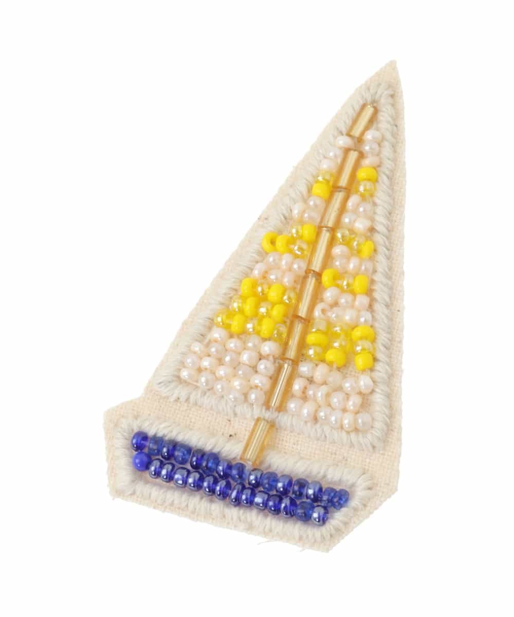 【SALE／70%OFF】Sybilla ビーズ刺繍ヨットモチーフブローチ シビラ アクセサリー...