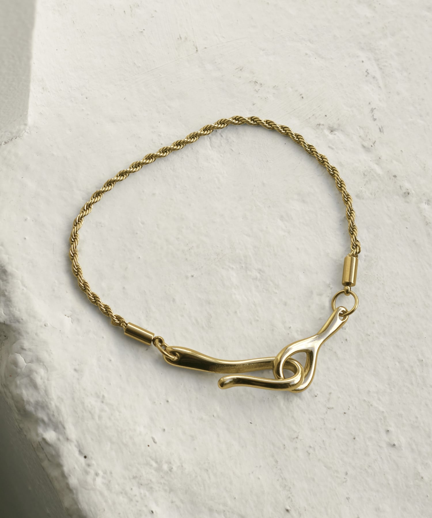 GOLDY フック x ロープ チェーン ステンレス ブレスレット ゴールディ アクセサリー・腕時計 ブレスレット・バングル シルバー ゴールド