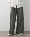 【SALE/19%OFF】Dessin 【セットアップ可能】ハイウエストタックパンツ デッサン パンツ その他のパンツ ベージュ グレー【送料無料】