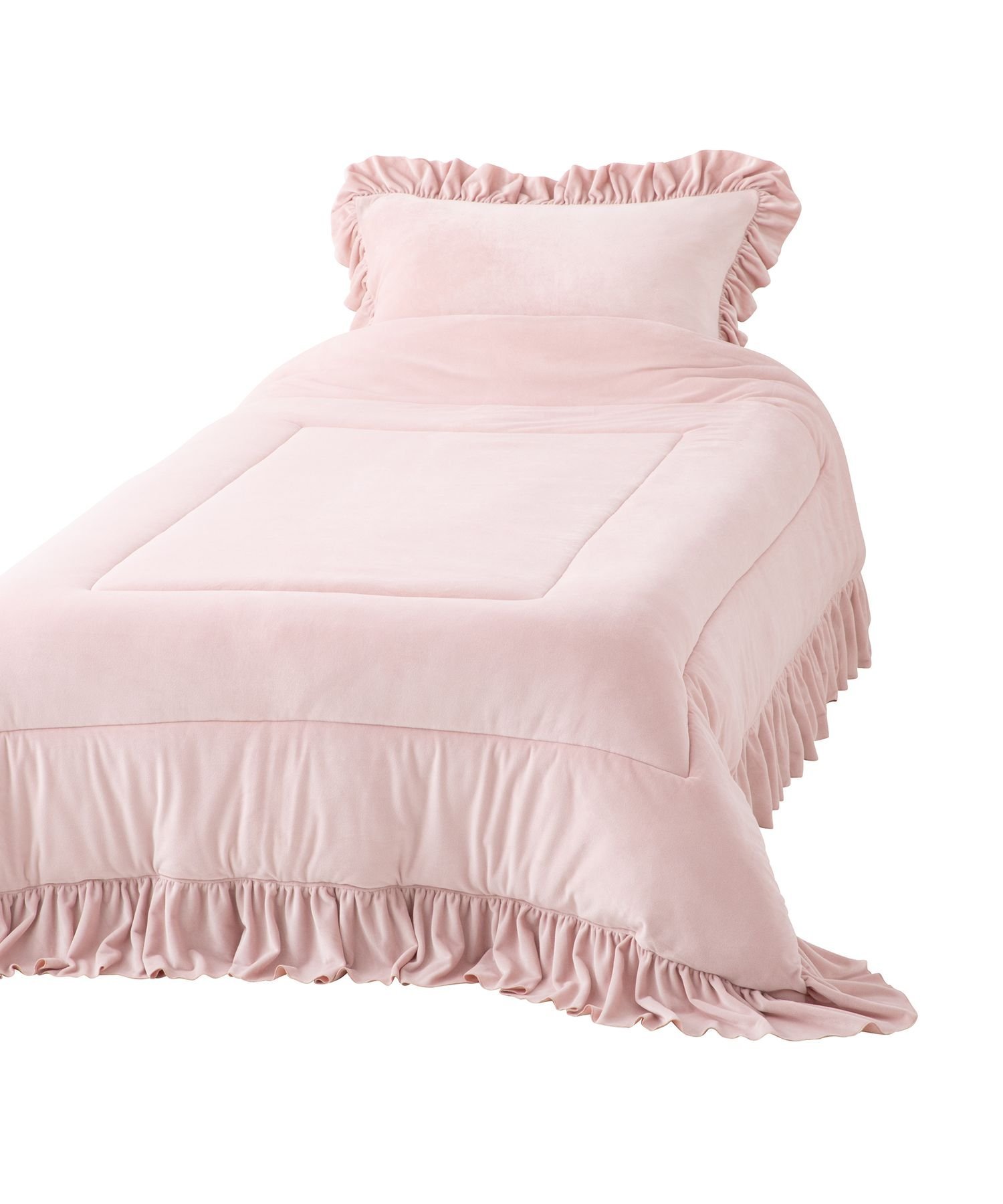 Francfranc WARMY アルガンオイル加工 フリル 掛けふとん シングル ピンク フランフラン インテリア・生活雑貨 その他のインテリア・生活雑貨 ピンク【送料無料】のサムネイル