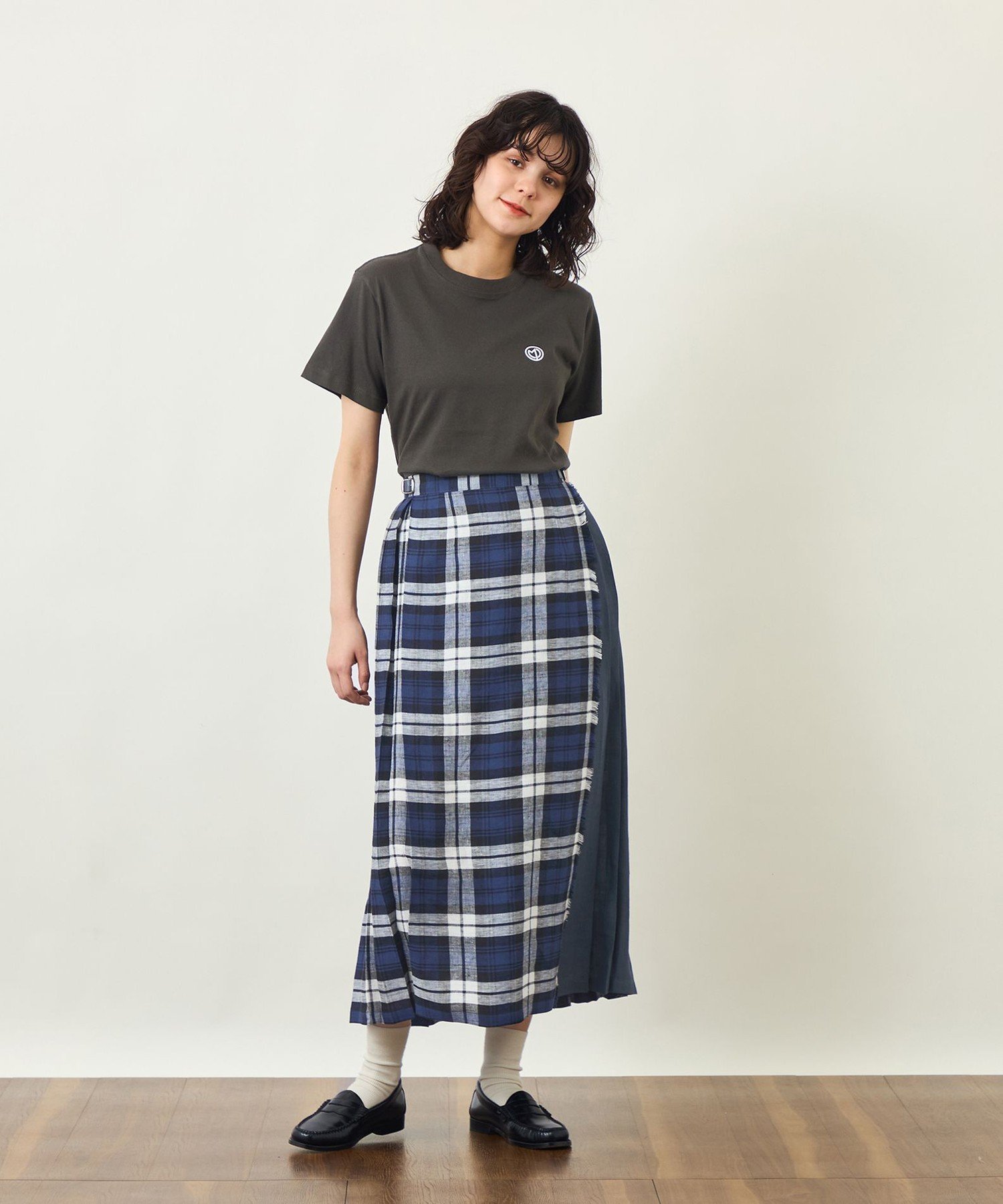 GREY LABEL O'NEIL OF DUBLIN リネンキルトスカート マッキントッシュ フィロソフィー スカート ロング・マキシスカート ネイビー オレンジ
