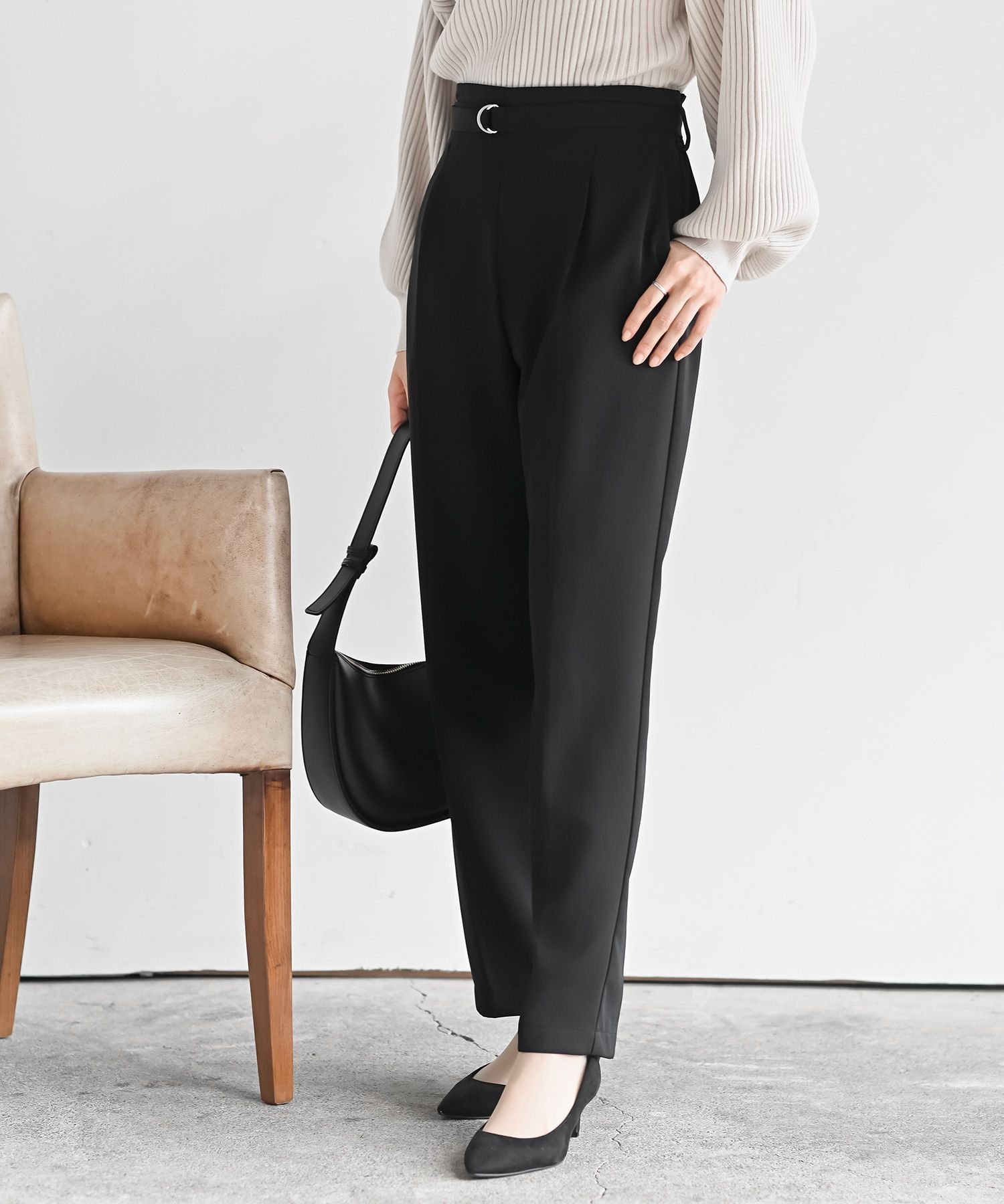 rps ハイウエストテーパードパンツ アールピーエス パンツ その他のパンツ ブラック グリーン ベージュ オレンジ ネイビー ブラウン グレーのサムネイル