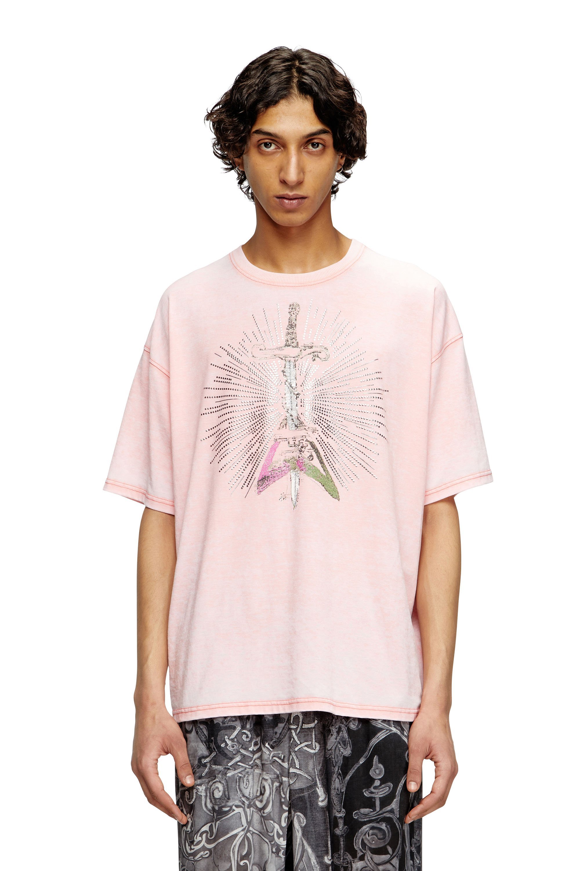 メンズ Tシャツ T-BOXT-T18 ディーゼル トップス カットソー・Tシャツ ピンク ベージュ