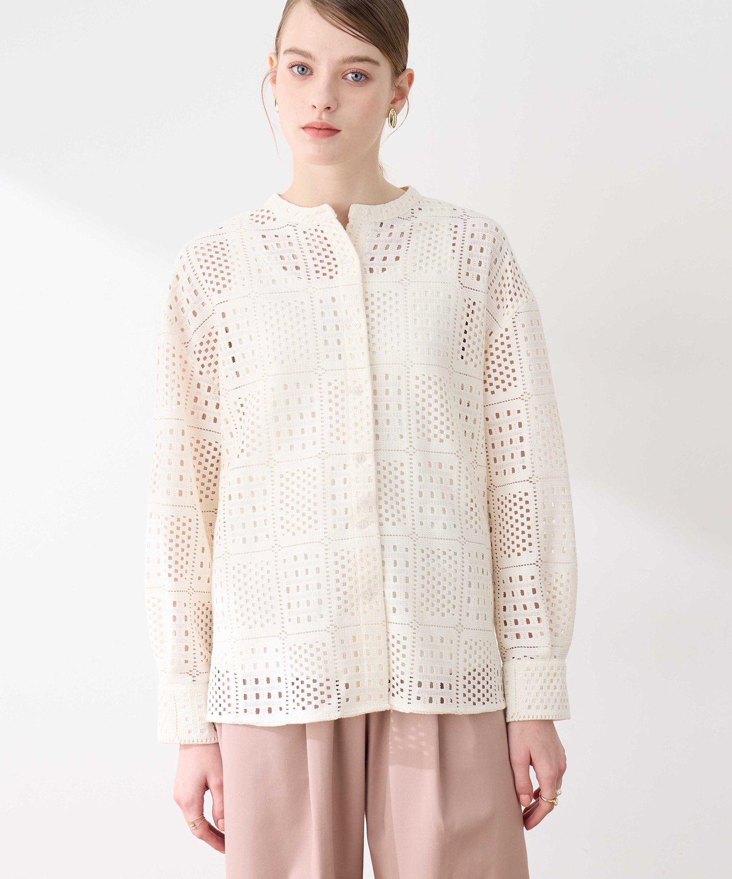 【SALE／30%OFF】LE SOUK HOLIDAY レースシャツ ルスークホリデー トップス シャツ・ブラウス ホワイト【送料無料】