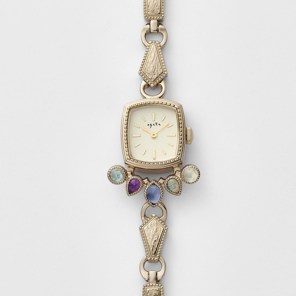 agete 《Limited Edition》スクエアフェイスジュエリーウォッチ アガット 福袋・ギフト・その他 その他 イエロー【送料無料】