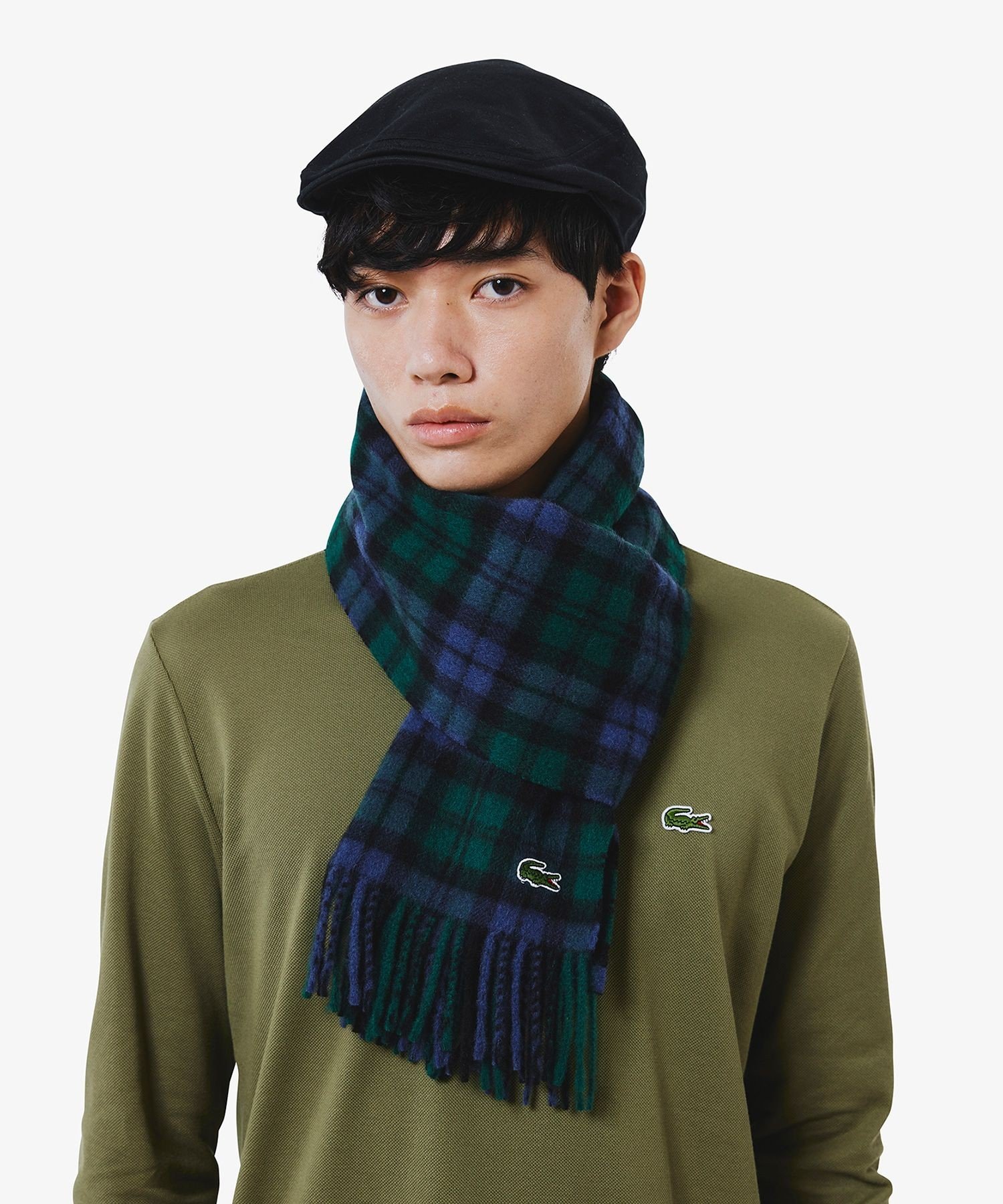 LACOSTE メリノウールチェックマフラー ラコステ ファッション雑貨 マフラー・ストール・ネックウォー..