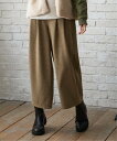 ikka カットジャガードワイドクロップドパンツ イッカ パンツ その他のパンツ ブラック グレー ブラウン【送料無料】