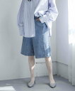 【SALE/50%OFF】LOWRYS FARM デニムハーフパンツ ローリーズファーム パンツ その他のパンツ ブラウン ブルー ブラック