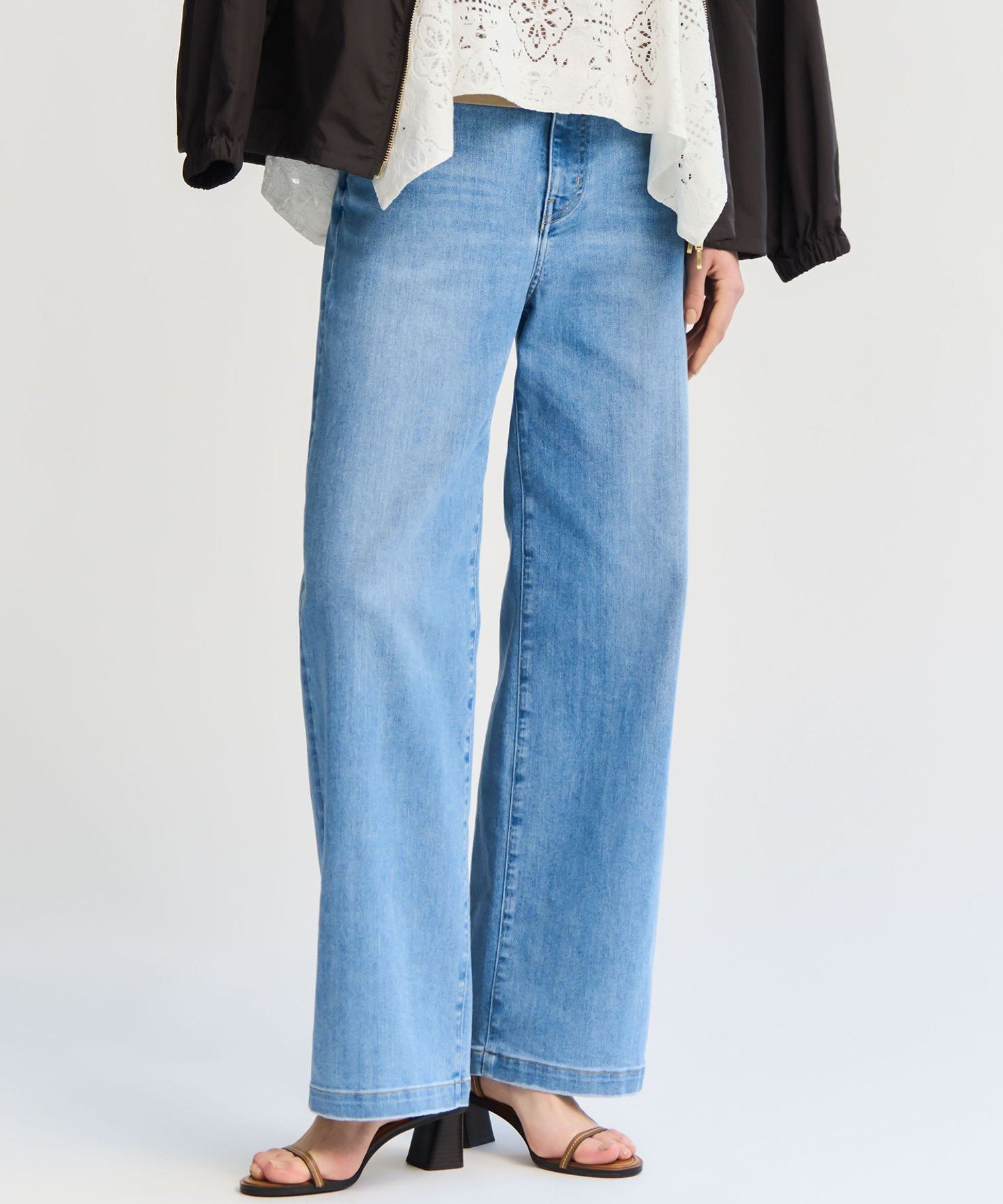 23区 S 【見上愛さん着用/Oggi・VERY掲載/接触冷感】23区DENIM サマー ストレート ワイド パンツ ニジュウサンク パンツ ジーンズ・デニムパンツ ホワイト