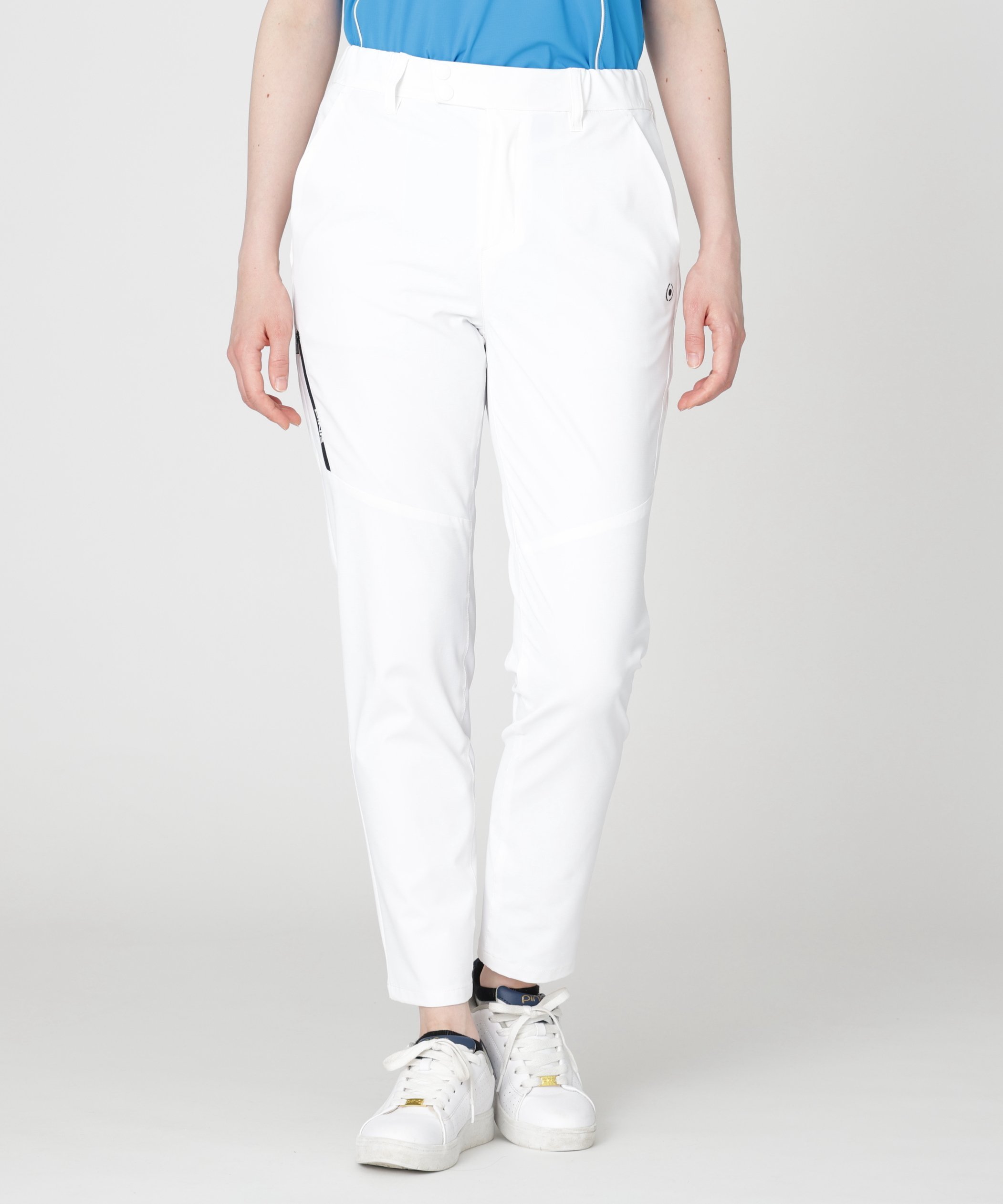 PING APPAREL [PING APPAREL][UVカット・透け防止]ミニリップストップテーパードパンツ (LADIES) ピン アパレル パンツ その他のパンツ グレー ホワイト ブラック