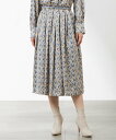 【SALE/50%OFF】AMACA 【LIBERTY】 MISS MAUD ギャザースカート アマカ スカート その他のスカート パープル ベージュ【送料無料...