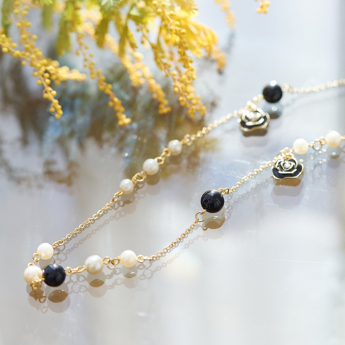 Rose Tiara ローズネックレス ローズティアラ アクセサリー・腕時計 ネックレス ブラック【送料無料】