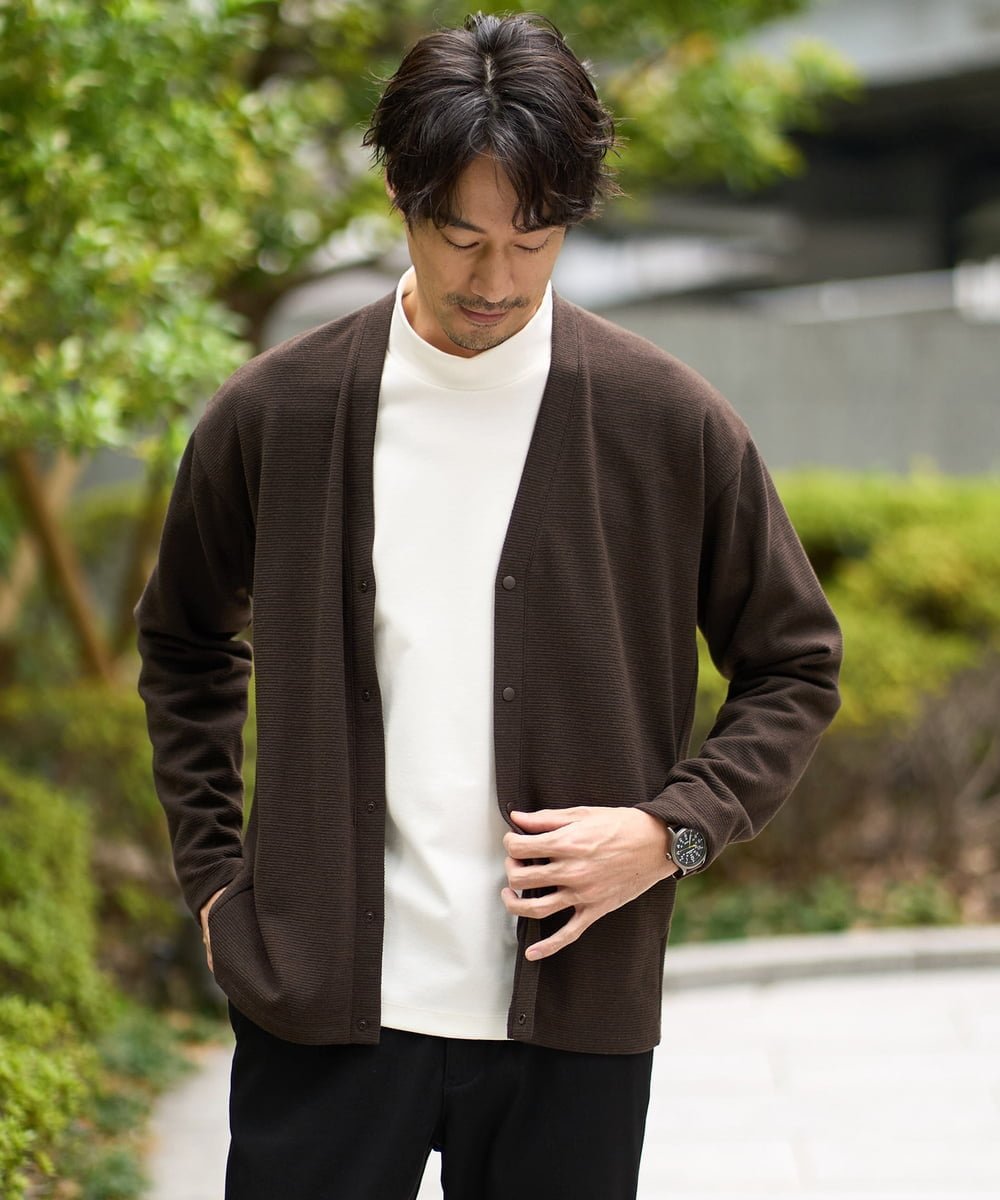 a.v.v 【イージーケア/ストレッチ】ガーターカーディガン【洗濯機で洗える】 アー・ヴェ・ヴェ トップ..