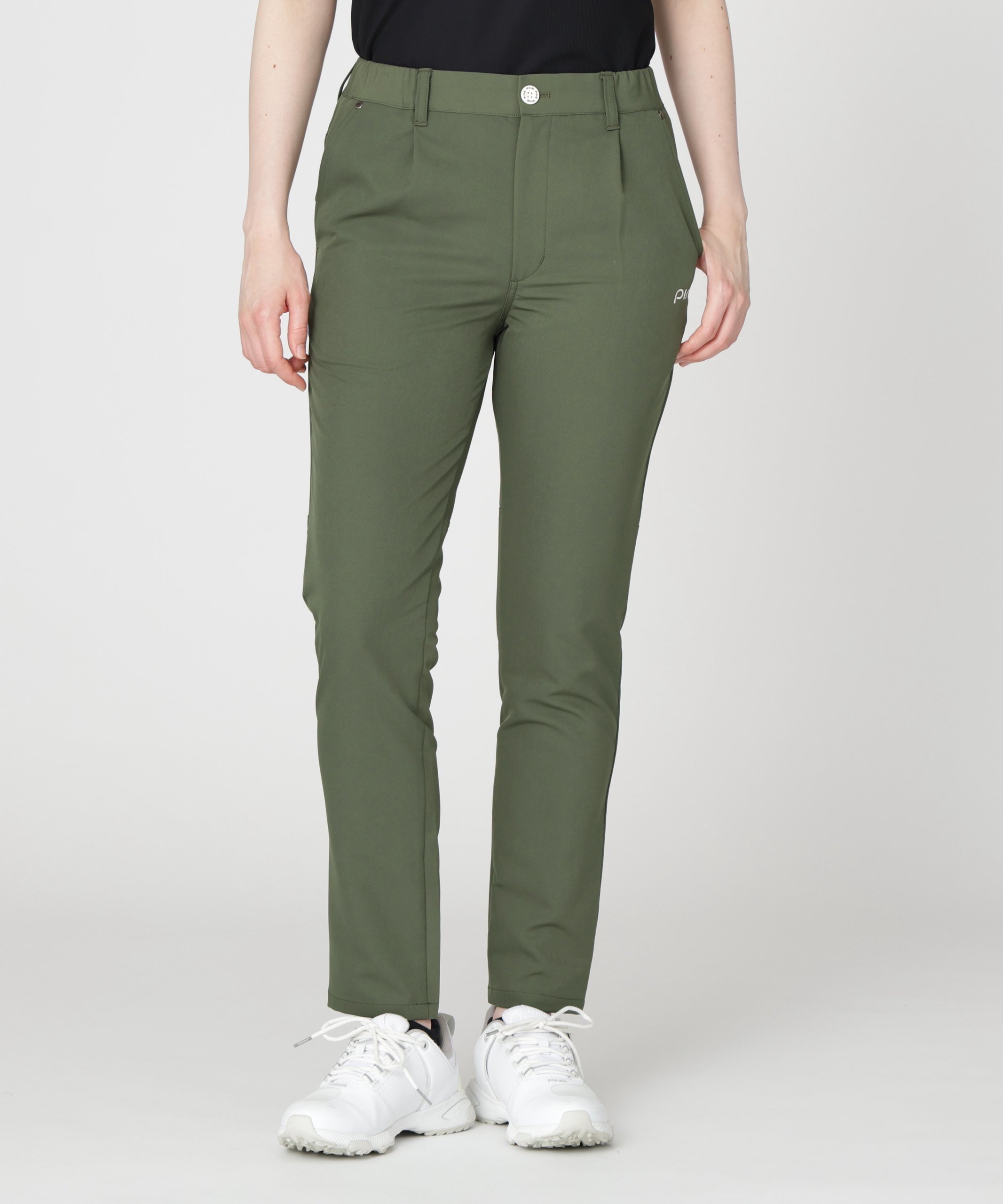 PING APPAREL 全方向ストレッチ裏グリッドナイロン5ポケットテーパードパンツ (LADIES) ピン アパレル パンツ その他のパンツ ブラック ホワイト カーキグリーン ブルー
