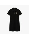 LACOSTE スリムフィットトリプルワニロゴパッチポロドレス ラコステ ワンピース シャツワンピース ブラック【送料無料】